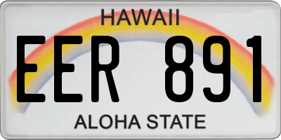 HI license plate EER891