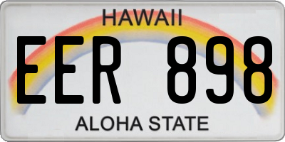 HI license plate EER898