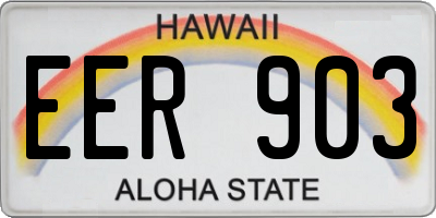 HI license plate EER903