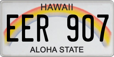 HI license plate EER907