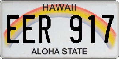 HI license plate EER917
