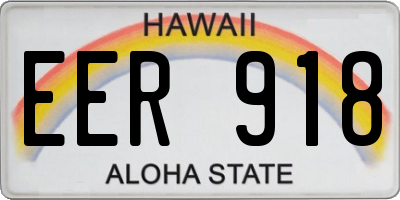 HI license plate EER918