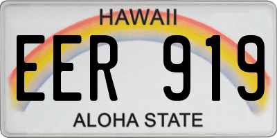 HI license plate EER919