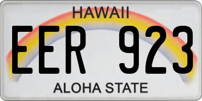 HI license plate EER923