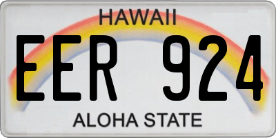 HI license plate EER924