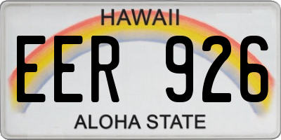 HI license plate EER926