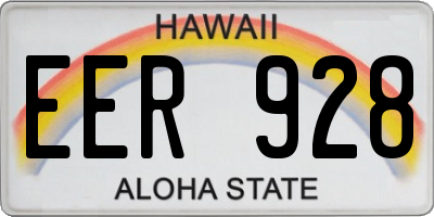 HI license plate EER928