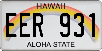 HI license plate EER931