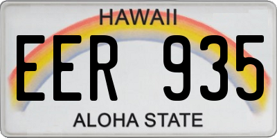 HI license plate EER935