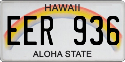 HI license plate EER936