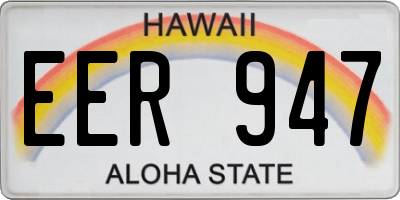 HI license plate EER947