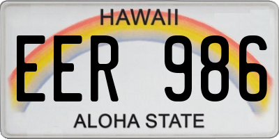 HI license plate EER986