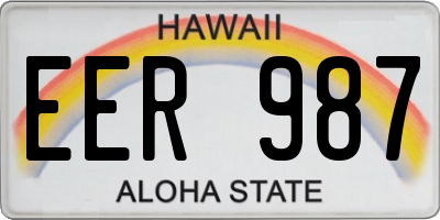 HI license plate EER987