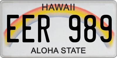 HI license plate EER989