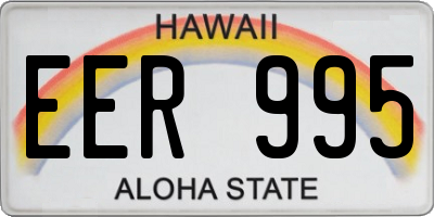 HI license plate EER995