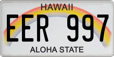 HI license plate EER997