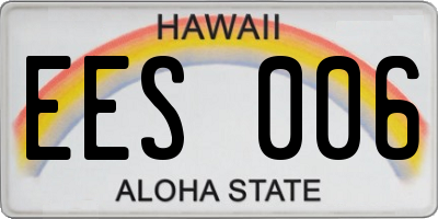 HI license plate EES006