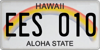 HI license plate EES010
