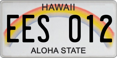 HI license plate EES012