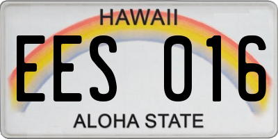 HI license plate EES016