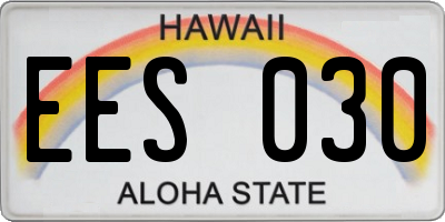HI license plate EES030