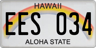 HI license plate EES034