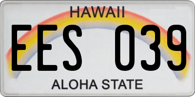 HI license plate EES039