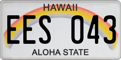 HI license plate EES043