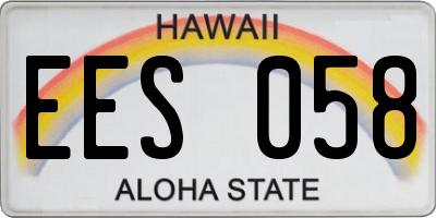 HI license plate EES058