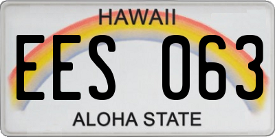 HI license plate EES063