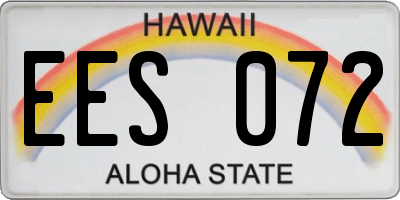HI license plate EES072