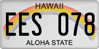 HI license plate EES078