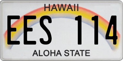 HI license plate EES114