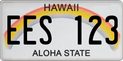 HI license plate EES123