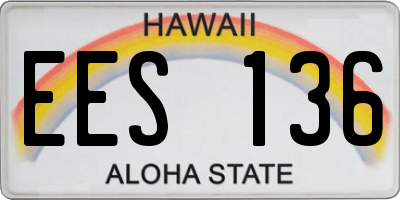 HI license plate EES136