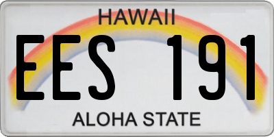 HI license plate EES191