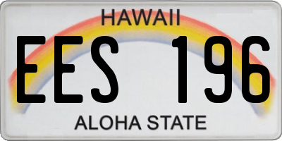 HI license plate EES196