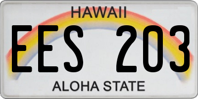 HI license plate EES203