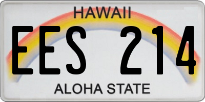 HI license plate EES214