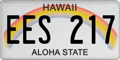 HI license plate EES217