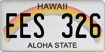 HI license plate EES326