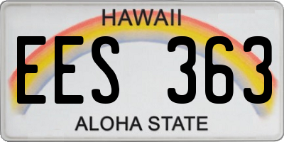 HI license plate EES363
