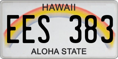 HI license plate EES383