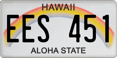 HI license plate EES451