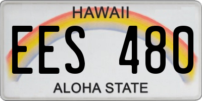HI license plate EES480