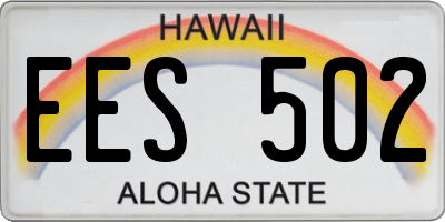HI license plate EES502