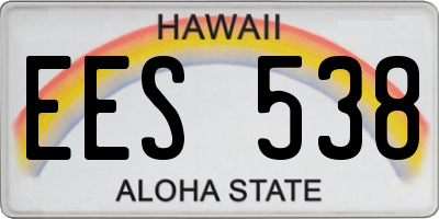 HI license plate EES538