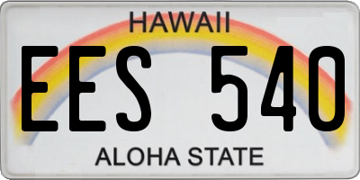 HI license plate EES540