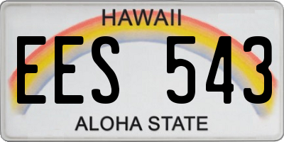 HI license plate EES543