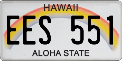HI license plate EES551